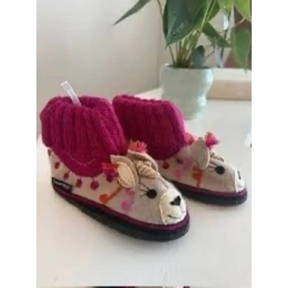 NEW Garnet Hill Kids Llama Wool Slipper Boots Size 1